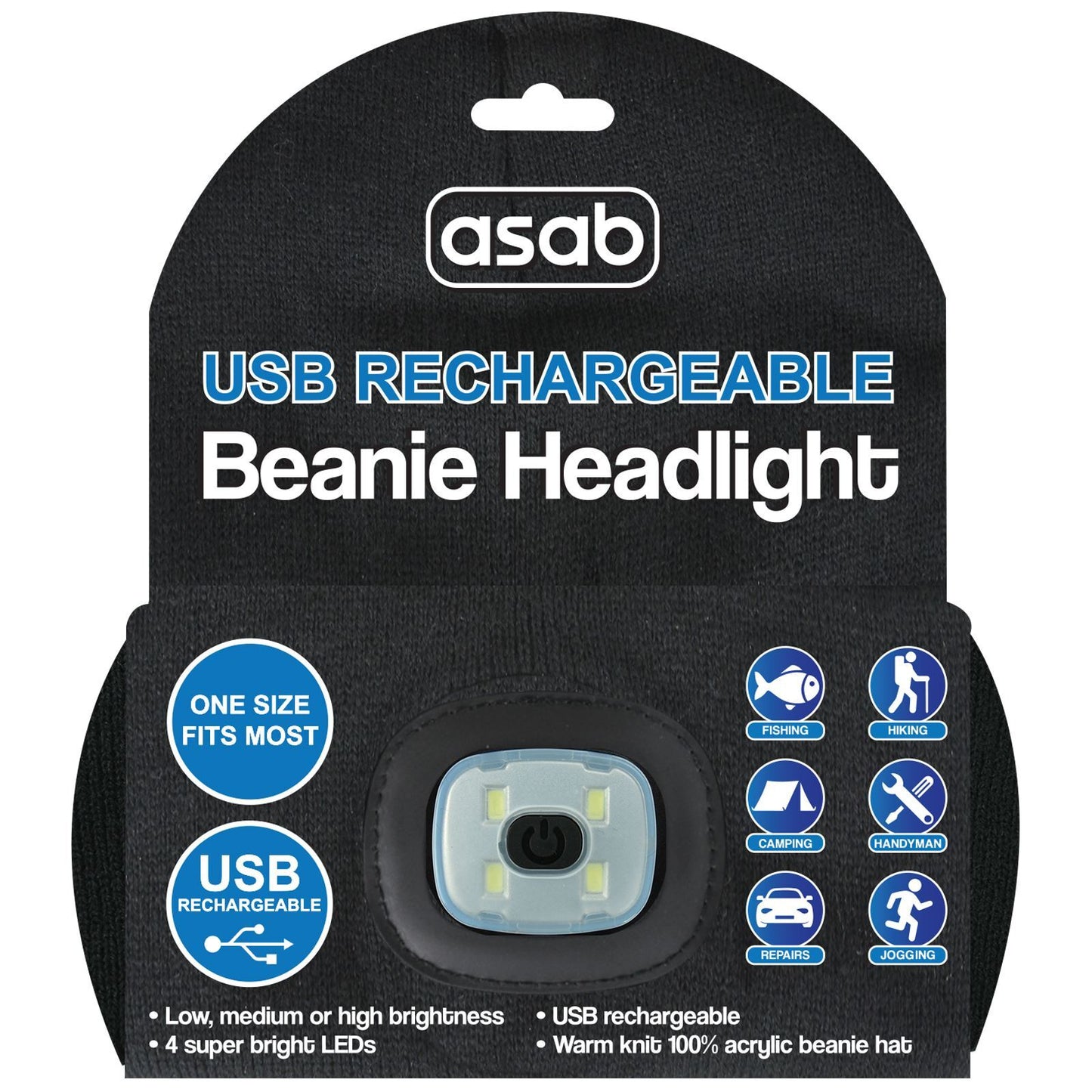 USB Rechargeable SMD LED Beanie Hat AS-42040