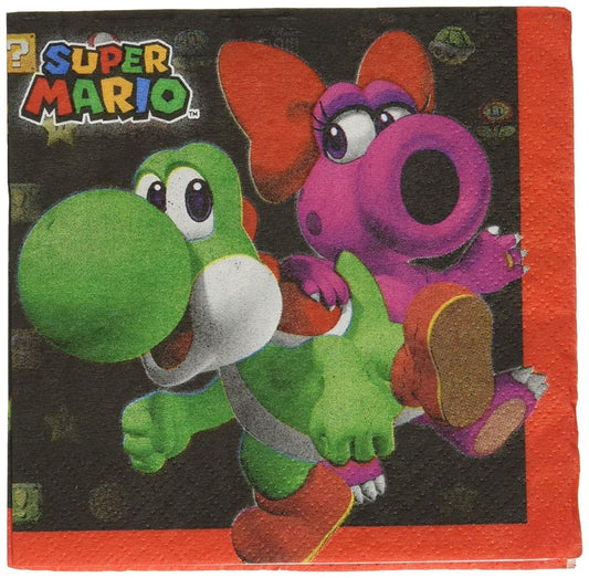 Super Mario Bros. Beverage Napkins, 16 Count