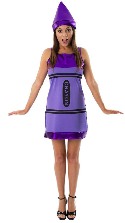 Women's Purple Crayon Costume Dress - Small