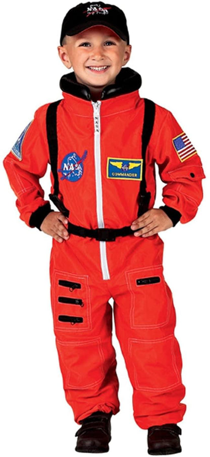 Aeromax Jr. Orange Astronaut Child Costume Suit w/ Cap § Size 12/14