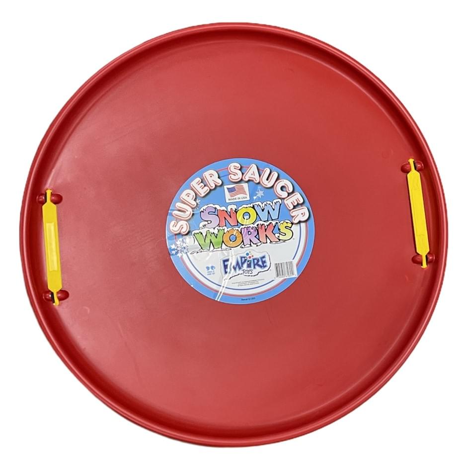 Super Saucer 28 Inch Round Snow Sled § Red § Manufactured here in the USA