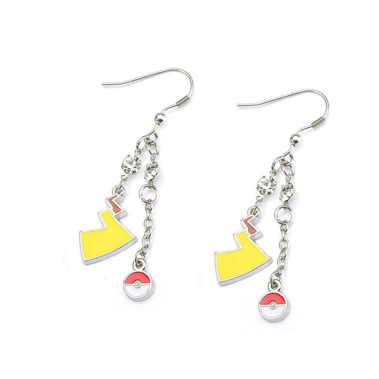 Pokemon Pokeball & Lightning Bolt Dangle Earrings