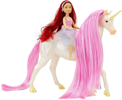 Breyer Freedom Series 1:12 Scale Model Unicorn Set § Sky & Fantasy Rider Meadow