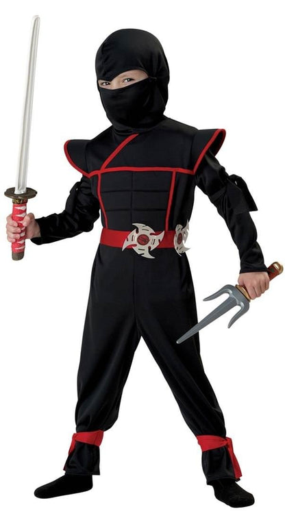 Stealth Ninja Warrior Jumpsuit Child Costume Small 6-8