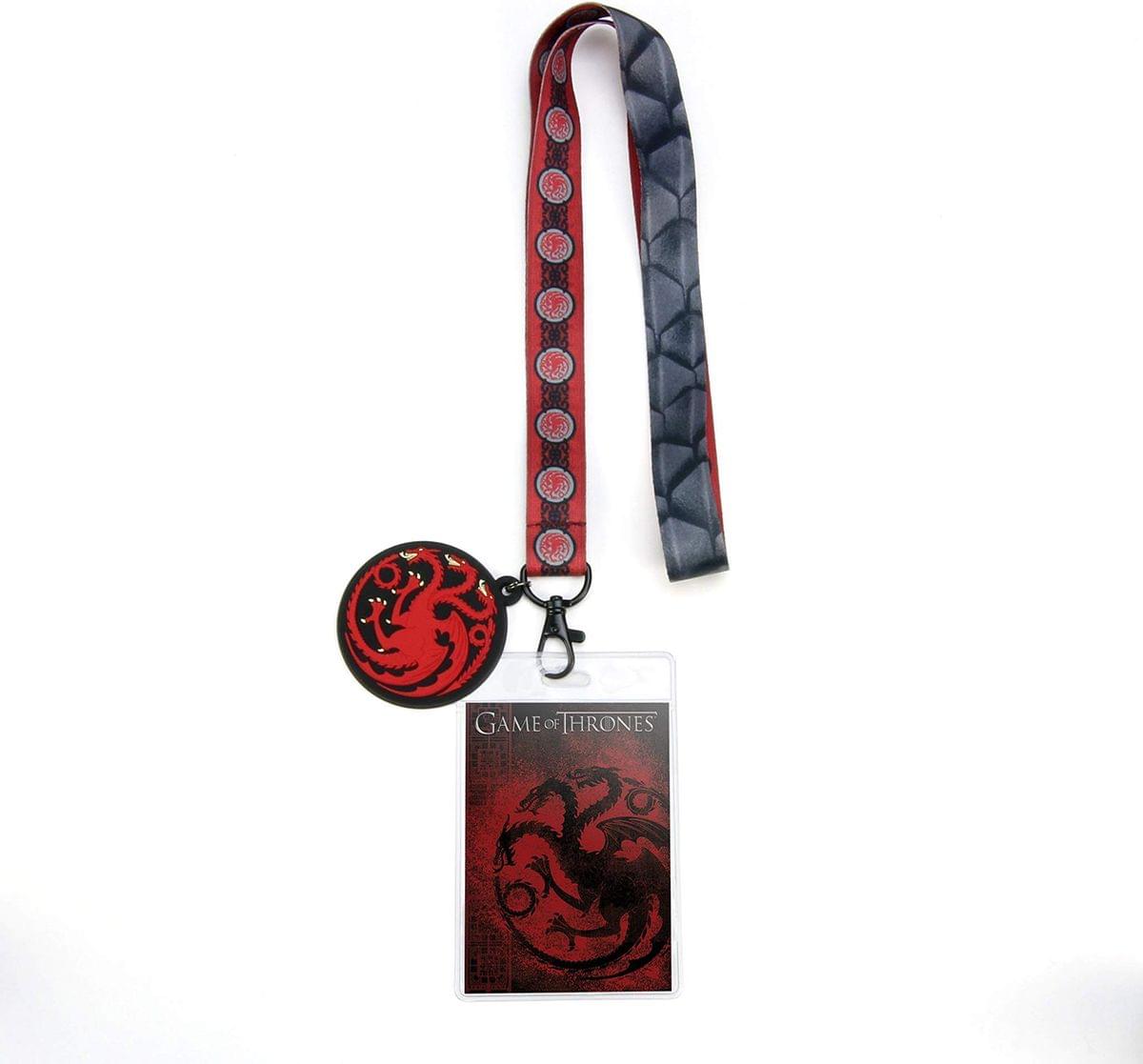 Game of Thrones House Targaryen Lanyard w/ PVC Charm