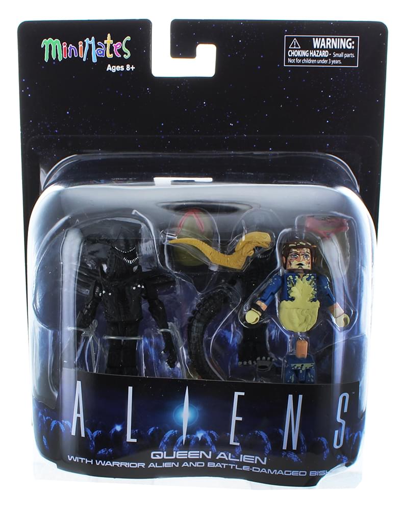 Aliens Deluxe Queen Alien with Warrior Alien & Battle-Damaged Bishop Minimates