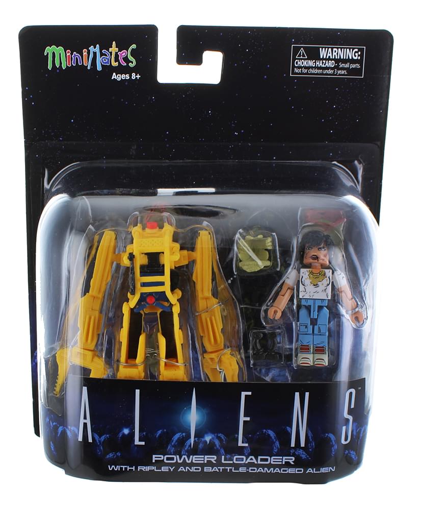 Aliens Deluxe Power Loader with Ripley & Battle-Damaged Alien Warrior Minimates