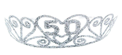 Birthday "50" Silver Spakle Tiara Adult Crown