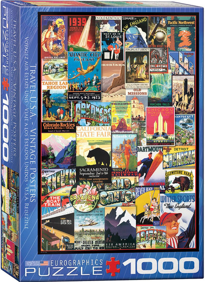 Travel USA Vintage Ads 1000 Piece Jigsaw Puzzle