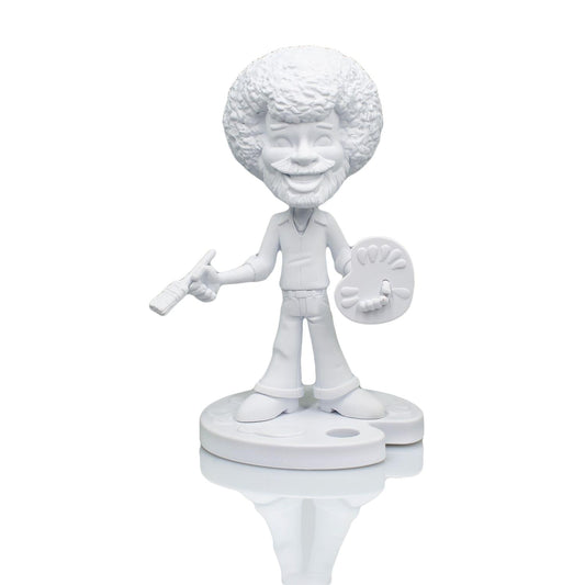 TOONIES "PAINT YOUR OWN" BOB ROSS 6.5" VINYL FIGURE COLLECTIBLE § WHITE VARIANT