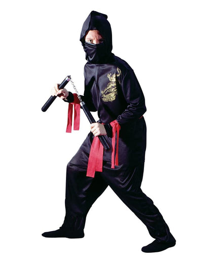 Black Ninja Costume Child Large