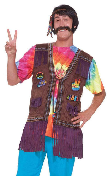 60's 70's Fringed Hippie Male Costume Vest Adult Standard