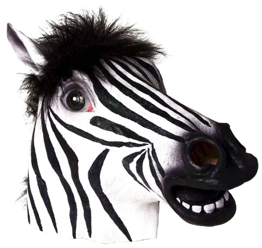 Adult Deluxe Latex Animal Costume Mask - Zebra