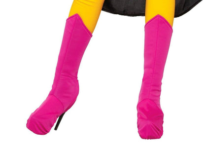 Superhero Pink Costume Boot Tops Adult Medium