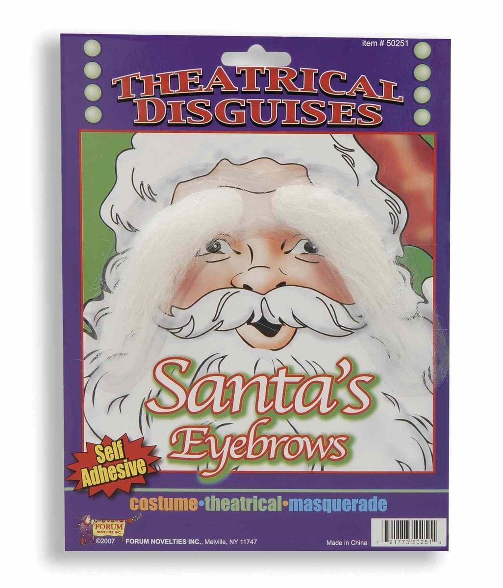 White Santa Eyebrows Costume Accessory One Size