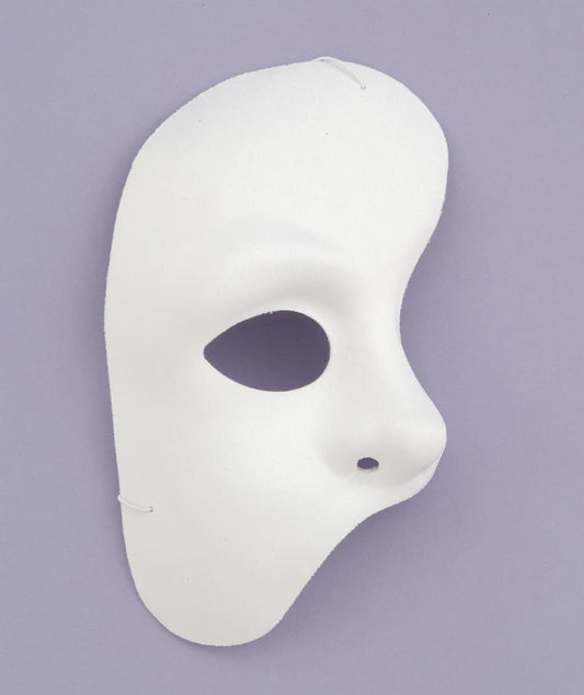 White Half Phantom Of The Opera Adult Costume Mask