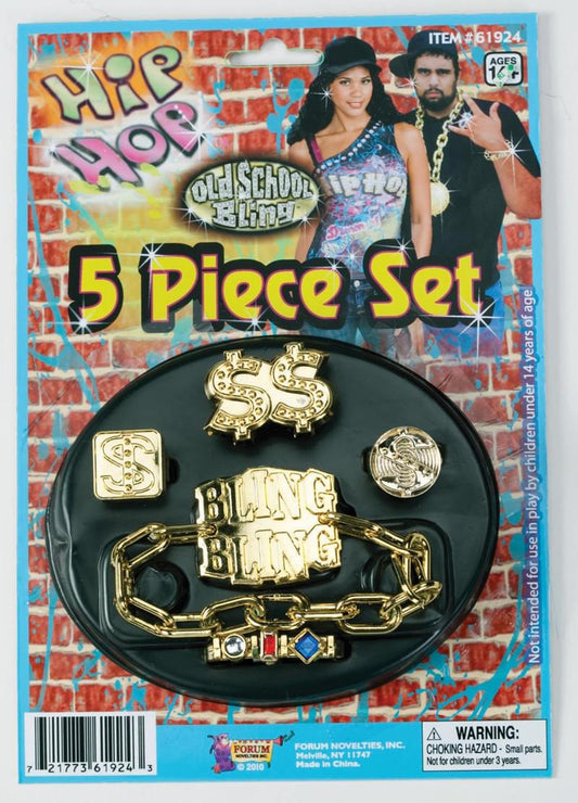 Hip Hop Big Daddy 5 Piece Costume Jewelry Set