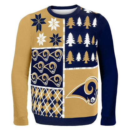 St. Louis Rams Busy Block NFL Ugly Sweater Large