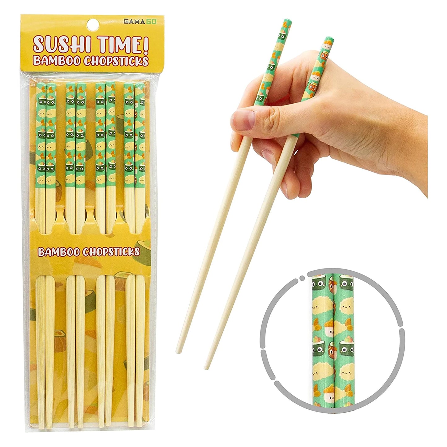 Sushi Time GAMAGO Cast Bamboo Chopsticks § Set of 4