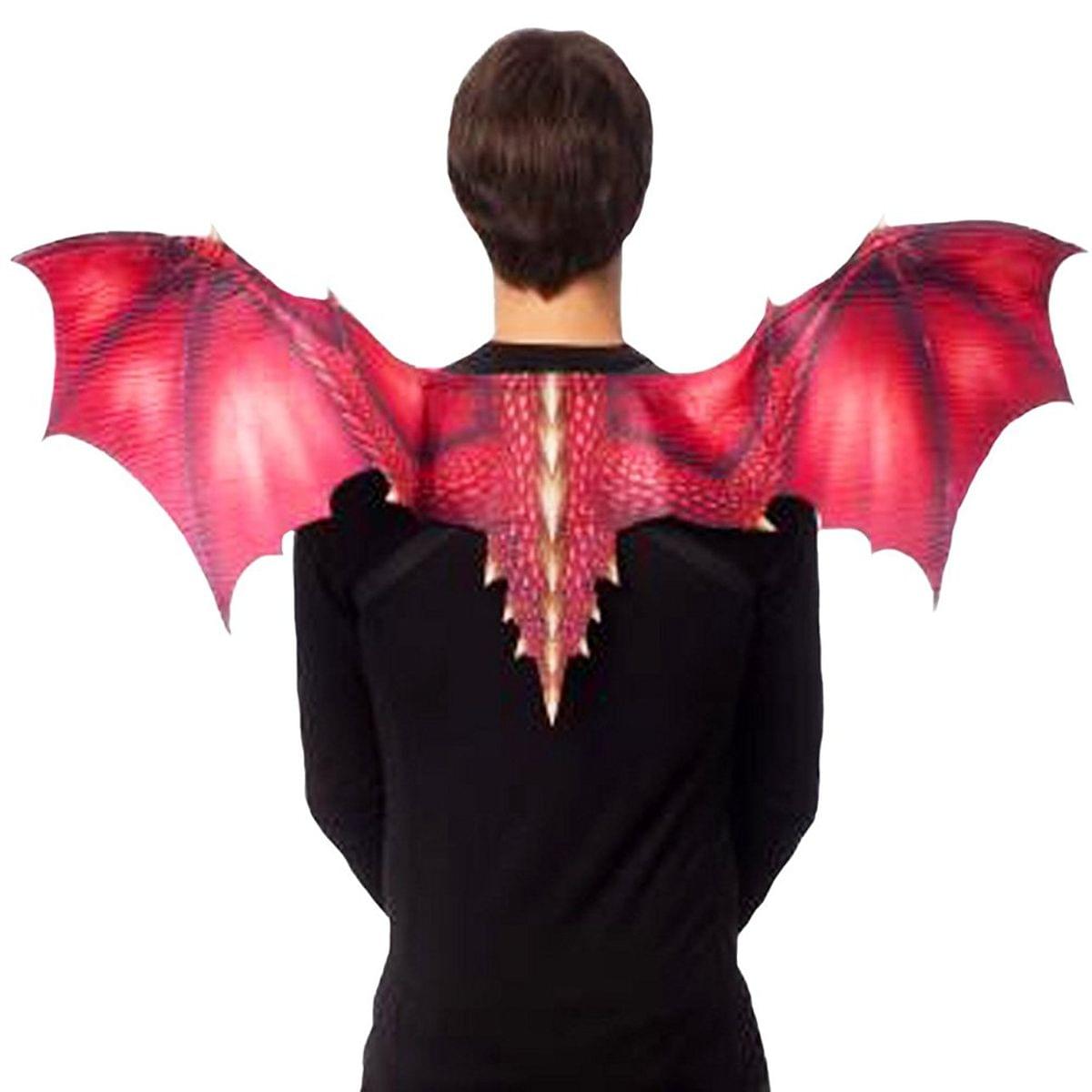 Soft Feel Dragon Wings Adult Costume Accessory, Red