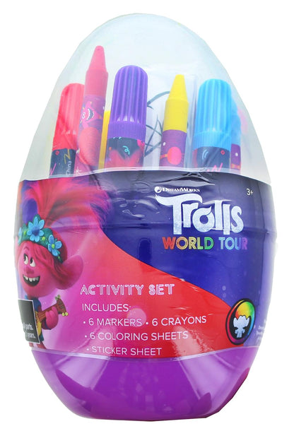 Trolls Activity Egg Craft Kit § Coloring Pages § Stickers § Markers § Crayons