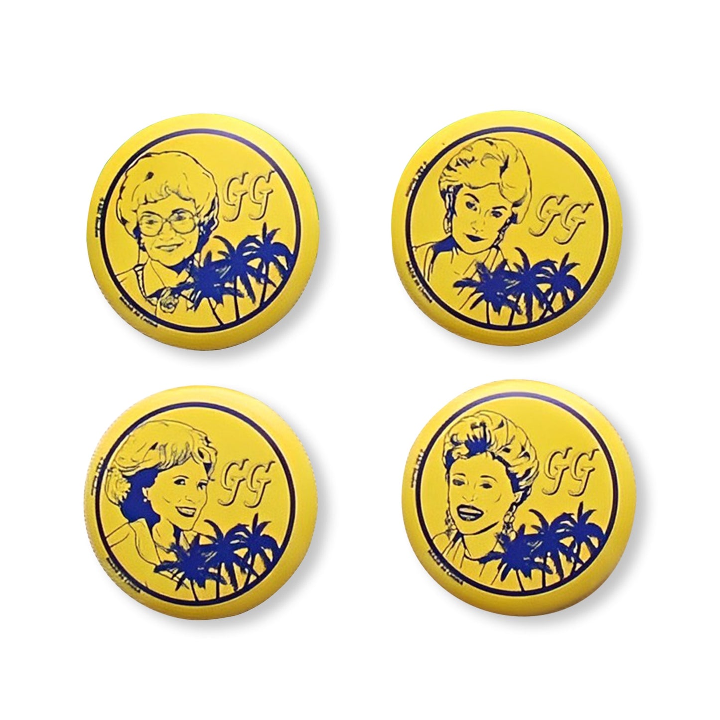 The Golden Girls Button Pin Set § Exclusive Dorothy, Rose, Blanche & Sophia Pins