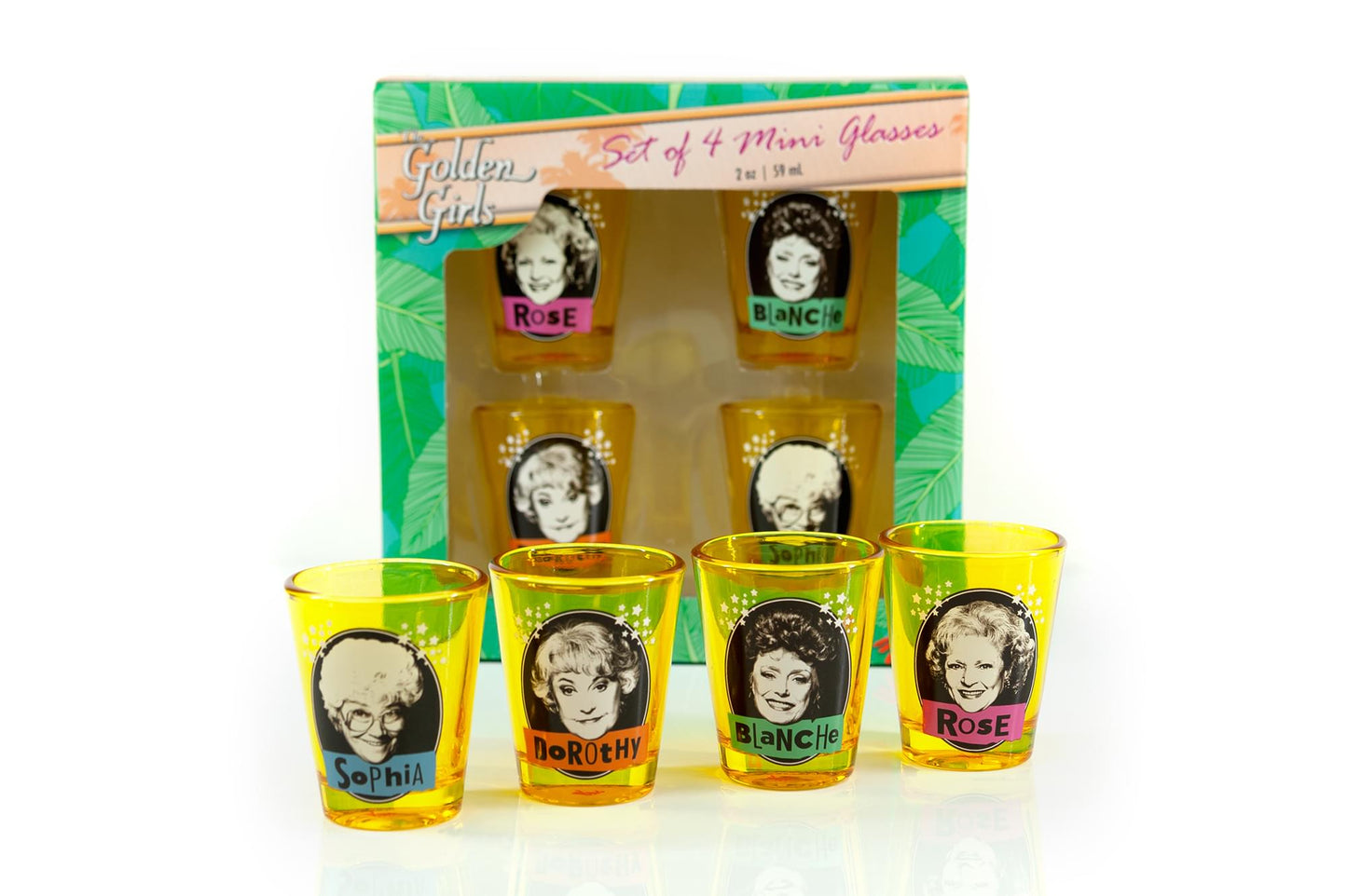 The Golden Girls 2-Ounce Yellow Mini Glasses § Set of 4