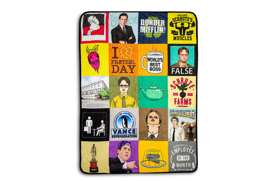 The Office Sticker Bomb Quilt Fleece Throw Blanket § 45 x 60 Inches