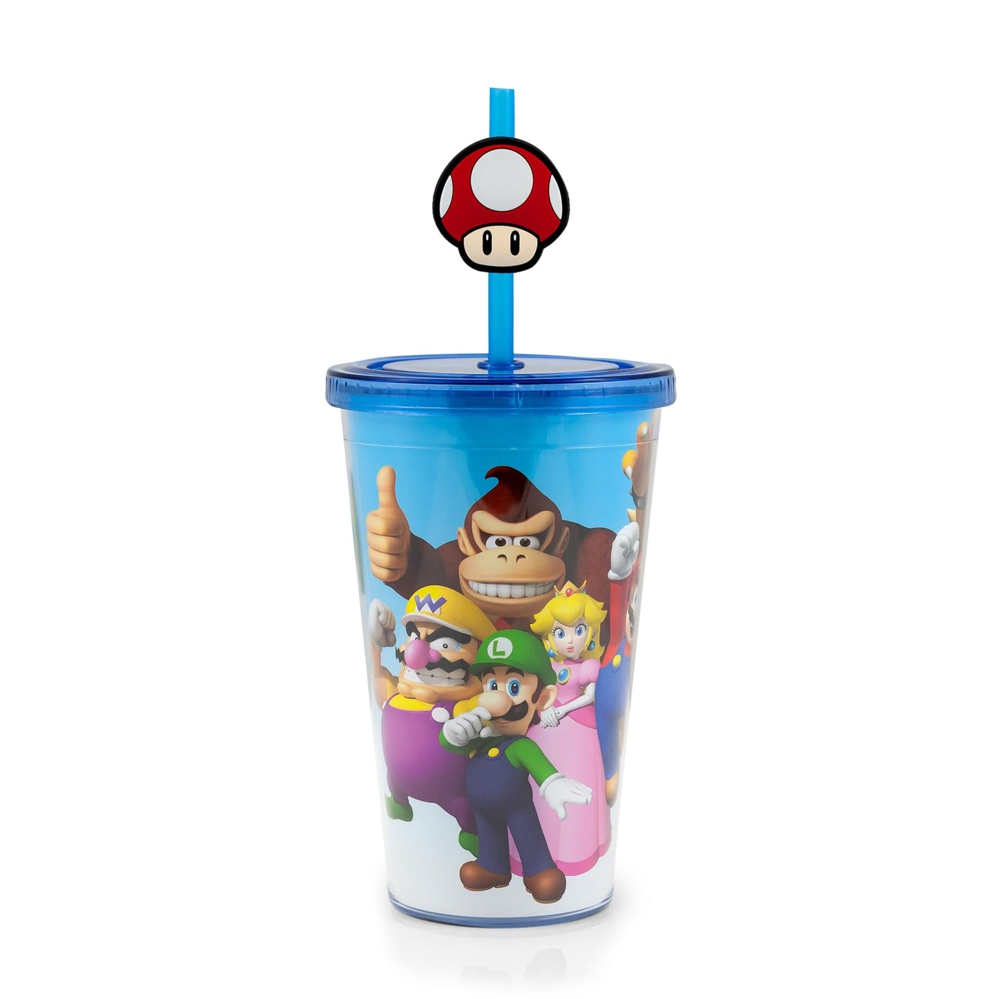 Super Mario Bros. 16oz Travel Cup with Straw Holder