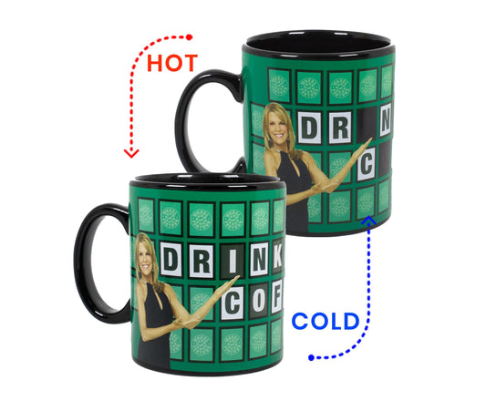 Wheel of Fortune "Drink More Coffee" Color-Changing Mug § Holds 16 Ounces