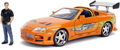 Fast & Furious Brian & Orange Toyota Supra 1:24 Die Cast Vehicle with Figure