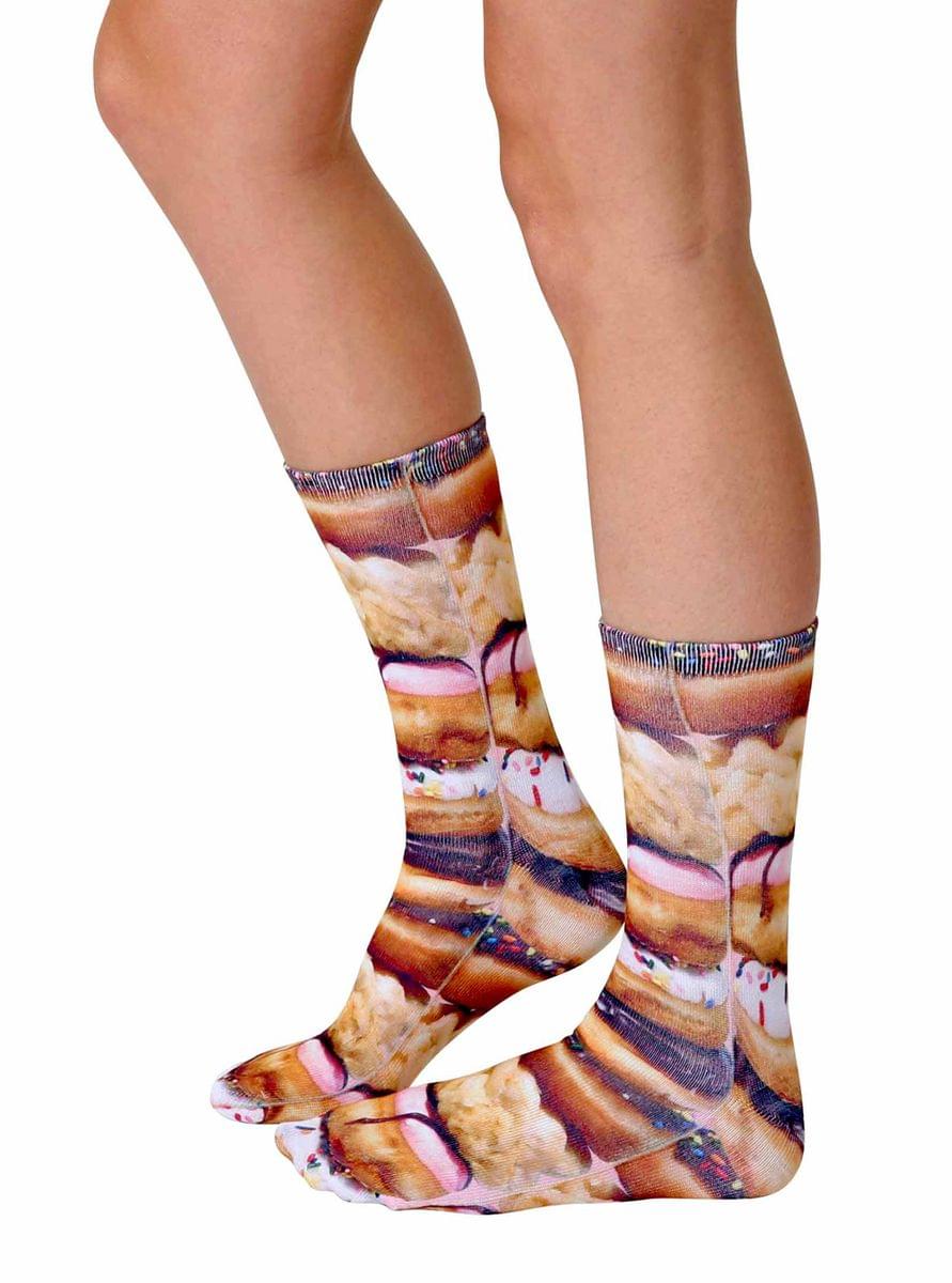 Stacked Donuts Photo Print Crew Socks