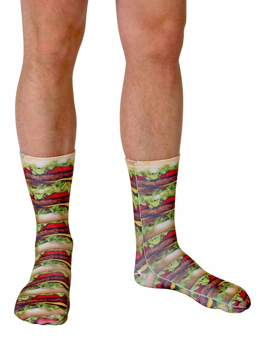 Stacked Hamburgers Photo Print Knee High Socks