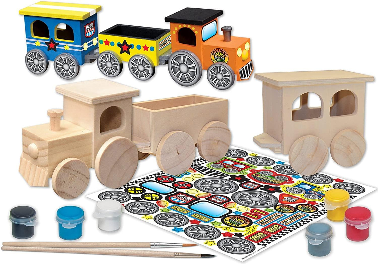 Works of Ahhh Choo Choo Train Set Wood Painting Kit