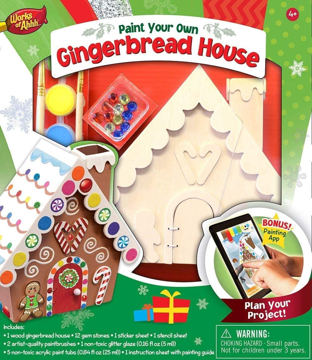 Works of Ahhh Holiday Gingerbread House Wood Painting Kit