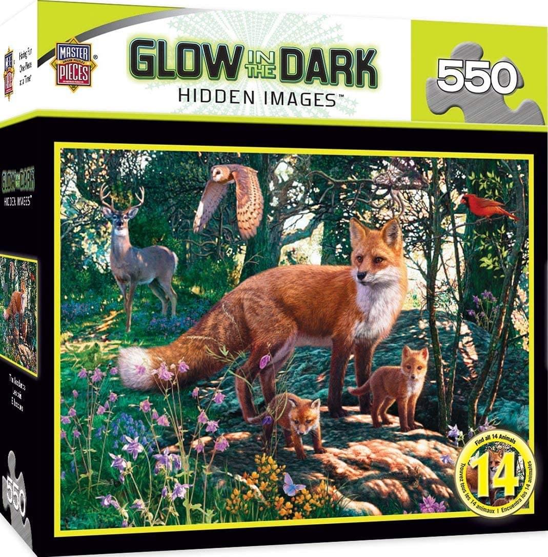 The Woodlands 550 Piece Hidden Images Glow In The Dark Jigsaw Puzzle