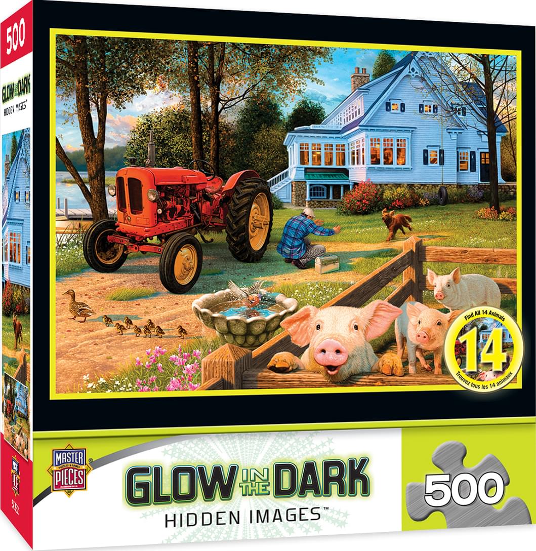 Welcome Home 500 Piece Hidden Images Glow In The Dark Jigsaw Puzzle