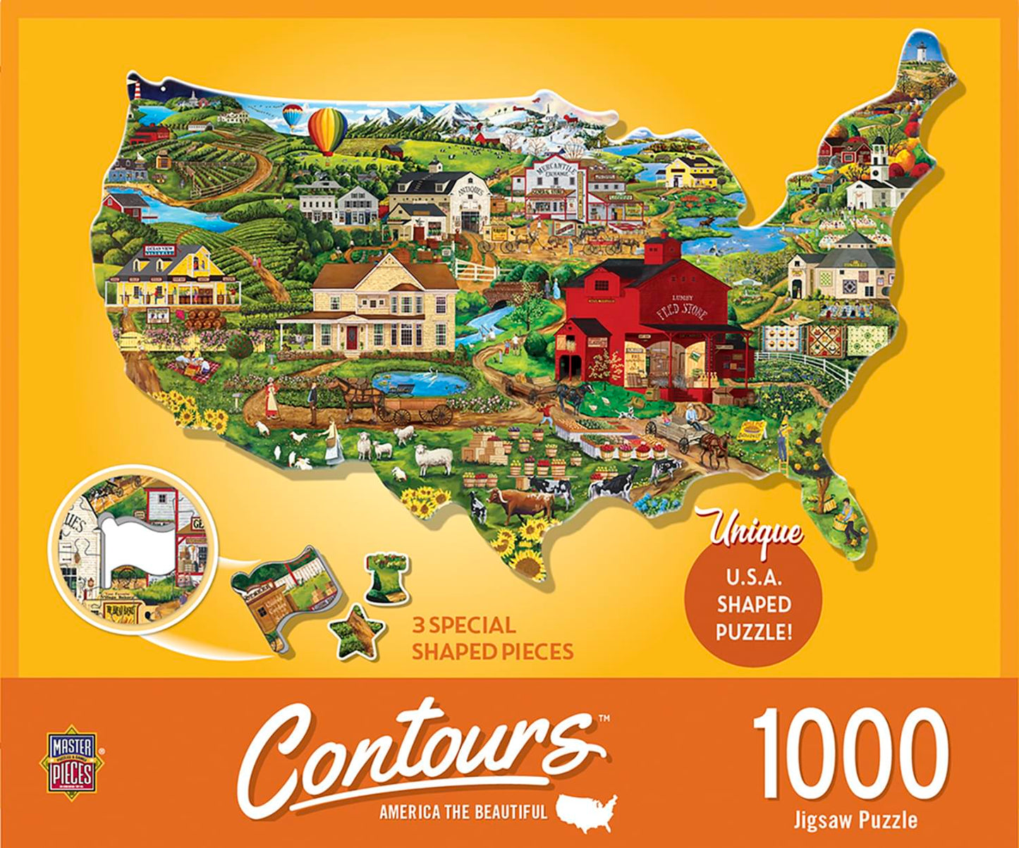 United States Shape 1000 Piece Jigsaw Puzzle