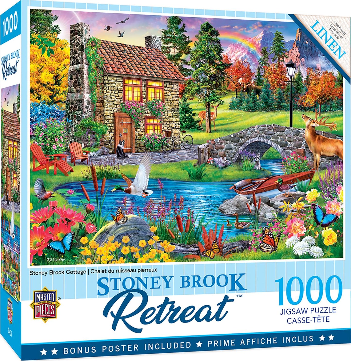 Stoney Brook Cottage 1000 Piece Linen Jigsaw Puzzle