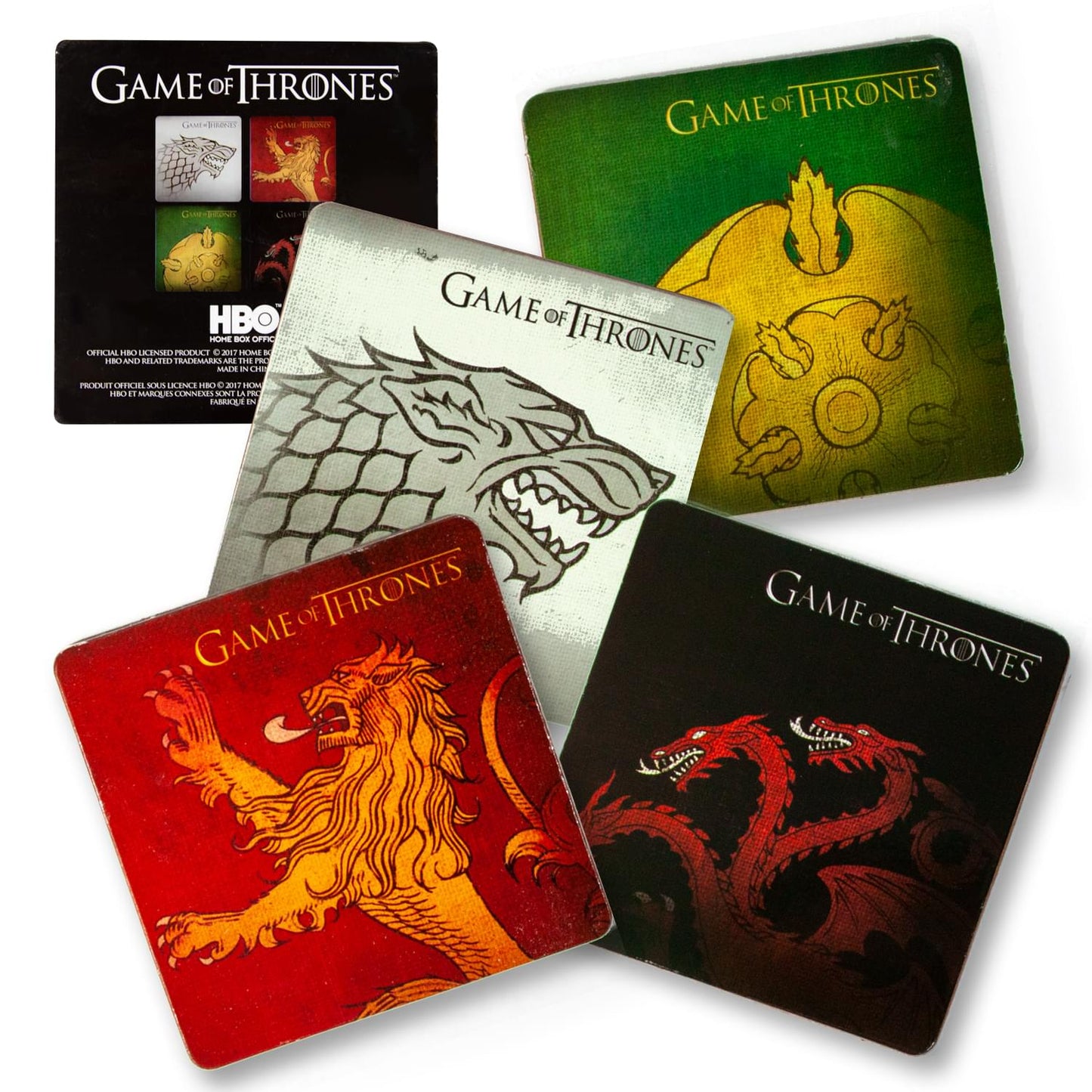 Game Of Thrones Coasters § Nerd Block Exclusive Drink Coaster Pads § Set of 4