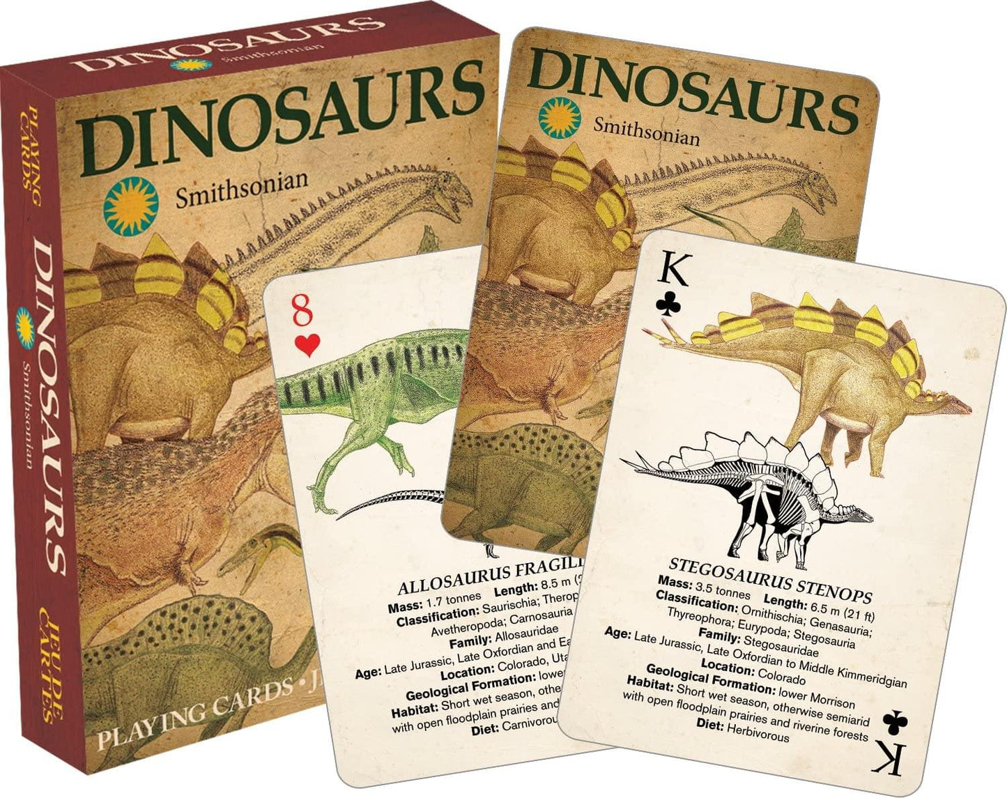 Smithsonian Dinosaurs Playing Cards § 52 Card Deck + 2 Jokers