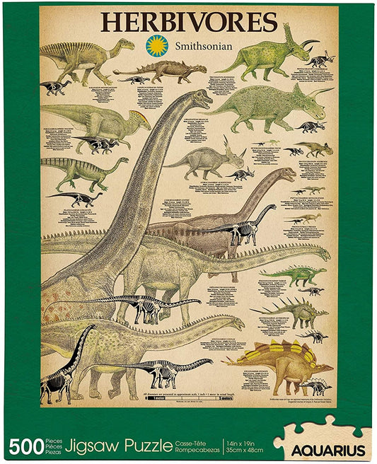 Smithsonian Herbivore Dinosaurs 500 Piece Jigsaw Puzzle