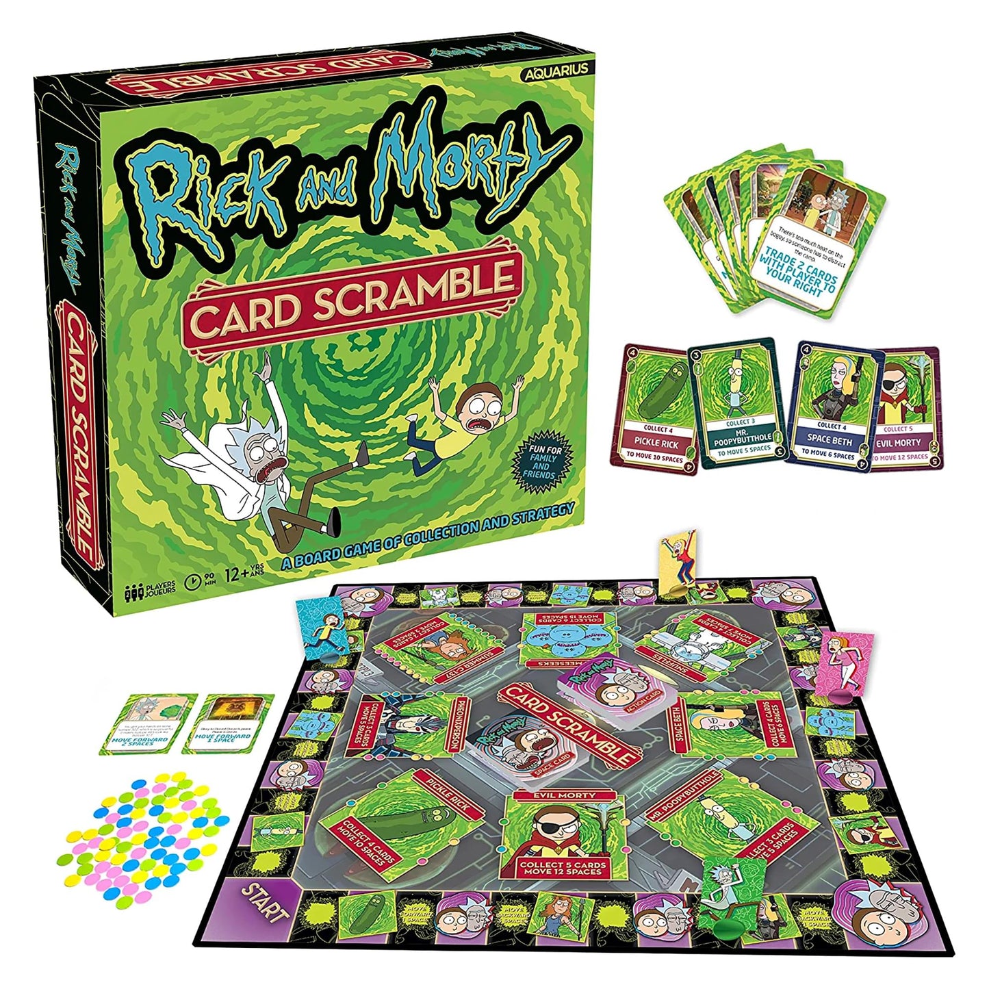 Rick and Morty Card Scramble Board Game