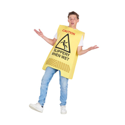 Wet Floor Sign Adult Costume § One Size