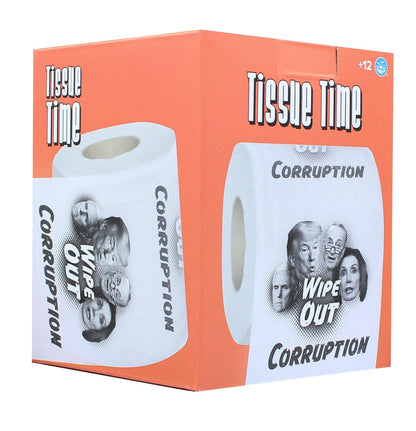 Tissue Time Wipe Out Corruption Novelty Toilet Paper § One Roll