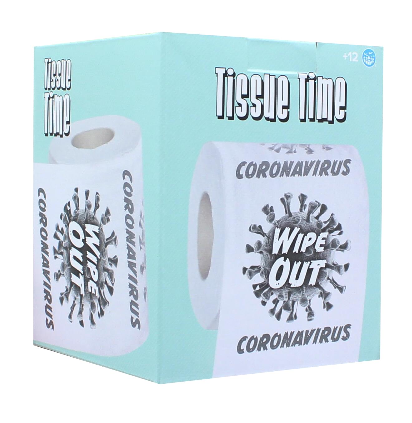 Tissue Time Wipe Out Coronavirus Novelty Toilet Paper § One Roll