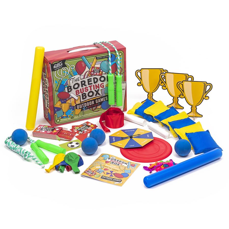 Outdoor Boredom Busting Box - 45 Fun Games for Outdoor Picnic Party Activities