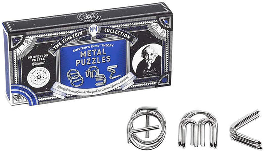 The Einstein Collection E=Mc2 Metal Brain Teaser Puzzle Set § 3 Pieces