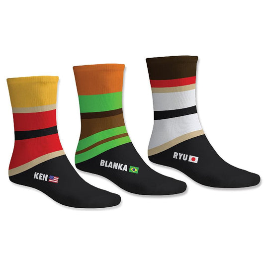 Street Fighter Adult Socks 3-Pack (Ken/Blanka/Ryu)