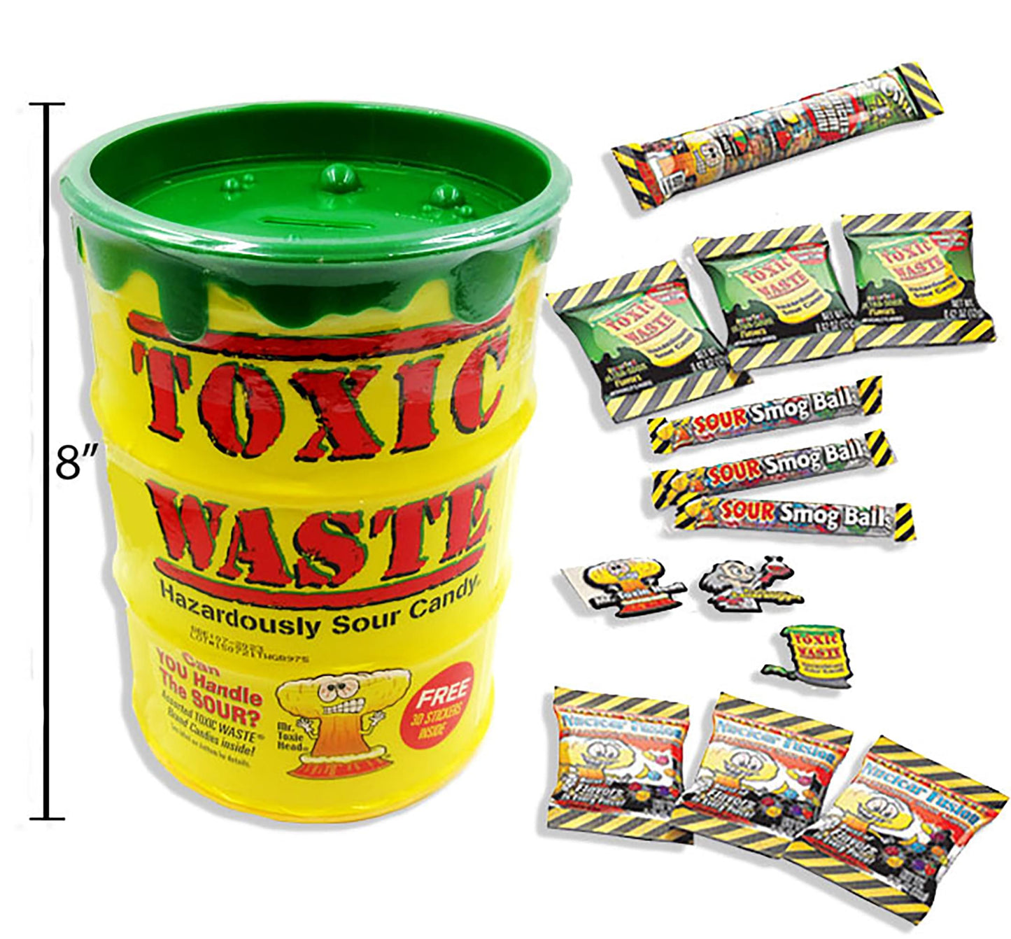 Toxic Waste Sour Candy & Coin Bank § 3.95oz